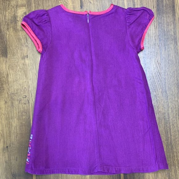 ORIGAMI Girl's Embroidered Shift Dress 2 2T Purple Mod Toddler Girl Stylish - Picture 2 of 8